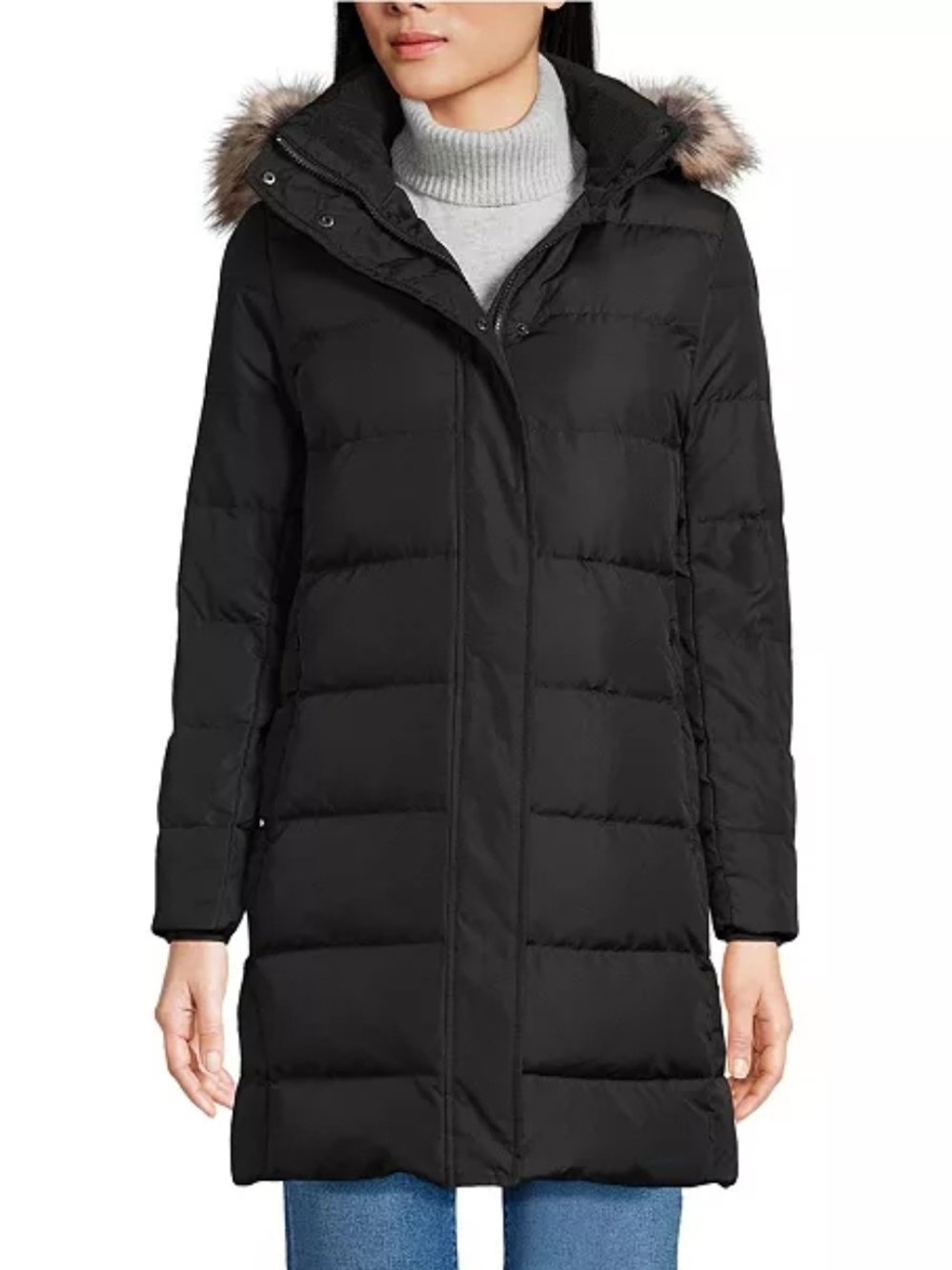 Lands' End Women's Black Max 600 Down Puffer Coat Size Small New With Tags